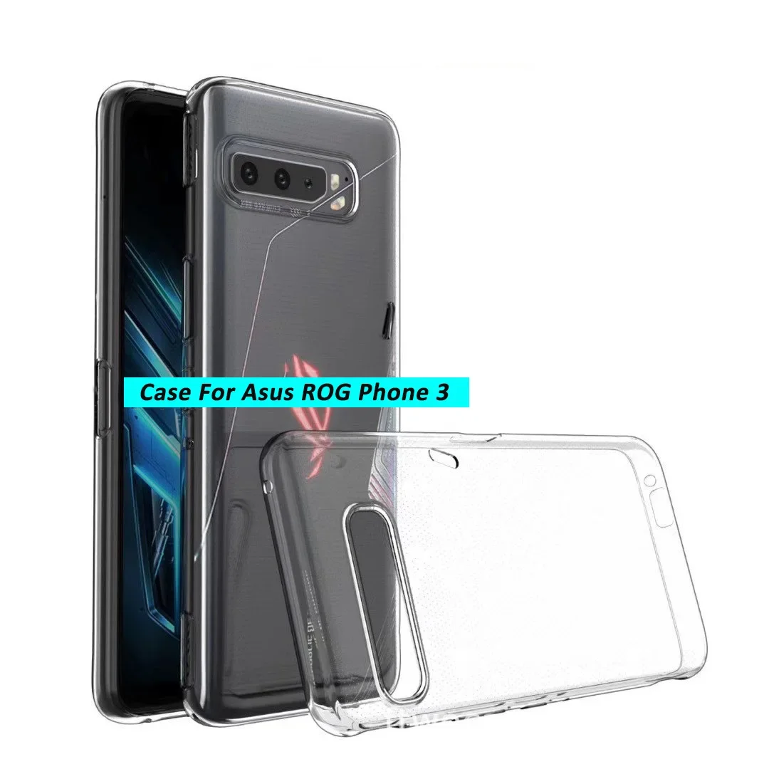 Soft Phone TPU Case For ASUS ROG Phone 3 2 Transparent Silicone Case For RogPhone2 3 ShockProof UltraThin Clear Protective Cover