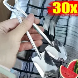 30/2x Shovel Spoon Steel Spade Spoon Creative Coffee Fruit Watermelon Ice Cream Dessert Scoop Teaspoon Kitchen Silver Tableware