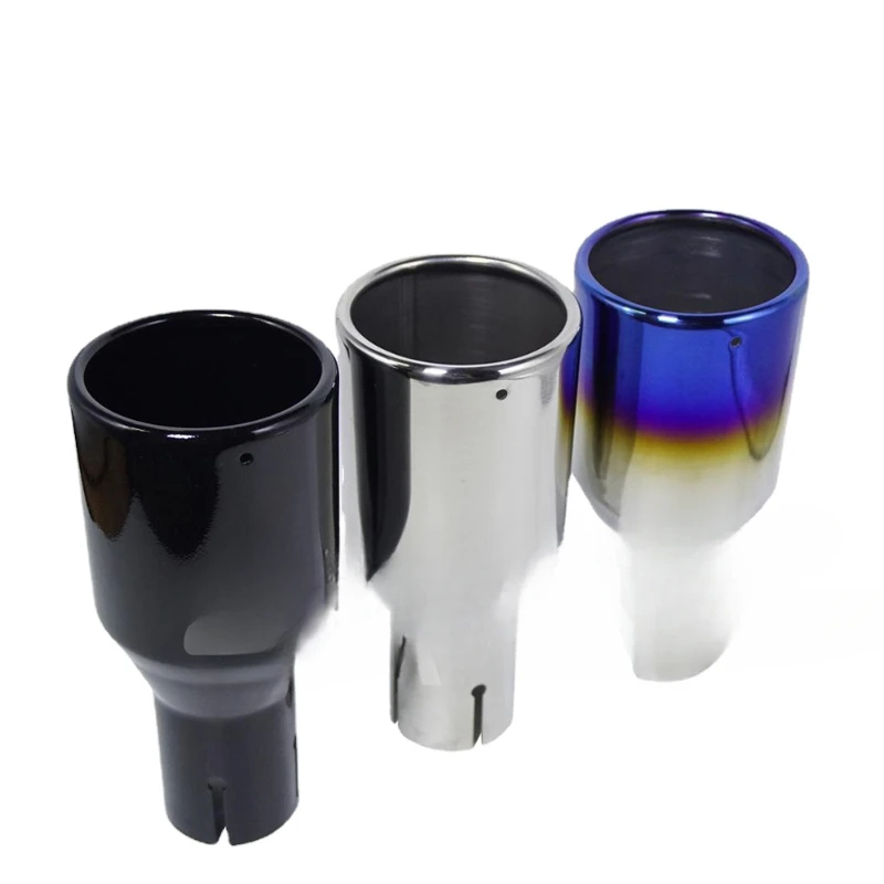 Car Universal Exhaust Pipe Muffler Tip Blue/Black/Silver Colour Plain End 304 Stainless Steel 51mm Inlet  Car Accessories