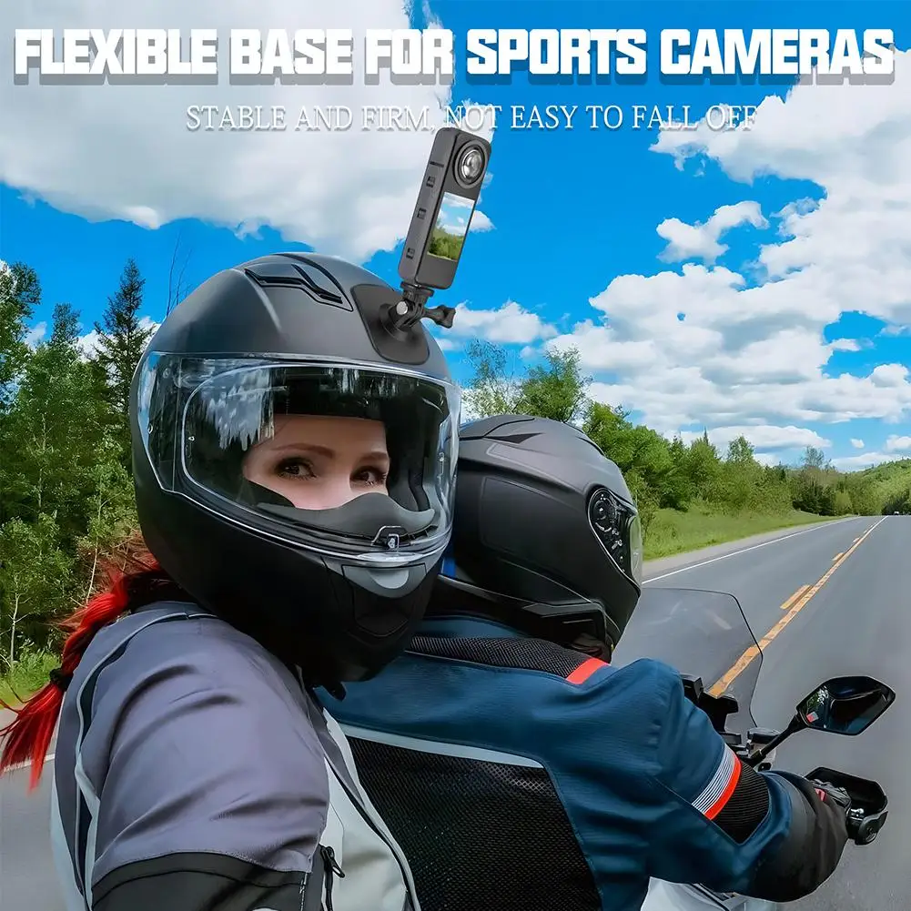 Flexible Adaptive Fixed Base Bracket For GoPro For For Insta 360 Series Action Camera Motorcycle Helmet Curved Flat Mount