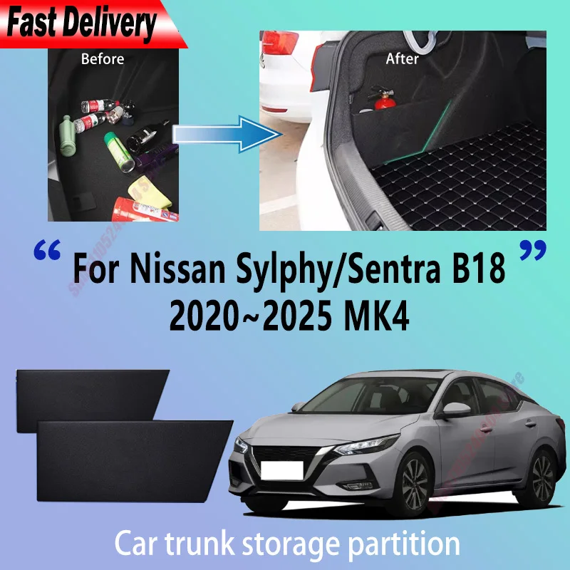 For Nissan Sylphy B18 2020~2025 MK4 Trunk Storage Partition Multifunction Storage Auto Interior Parts Organizer
