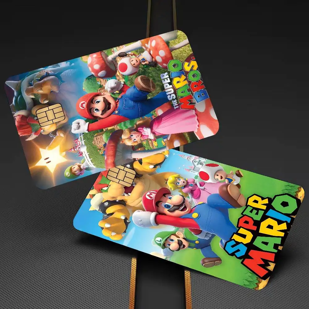 M-Marios Cartoon Cute Credit Card Skin Stickers For VISA Bank Card Transportation Card Waterproof Sticker Anti-scratch Women Gif