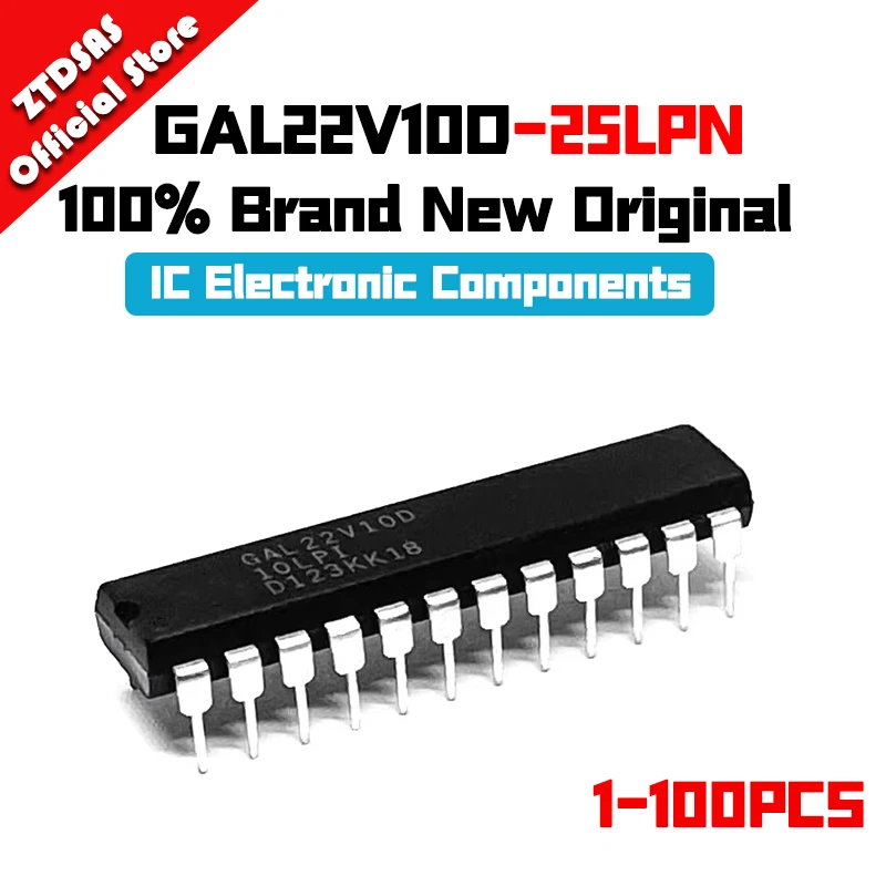 1-100PCS GAL22V10D-25LPN GAL22V10D GAL22V10 GAL22V GAL22 IC MCU DIP-24 Chipset