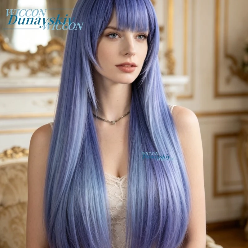 

Anime GODDESSS Game VICTORYSS Cosplay Arcana: Fortune Mate New Outfit Wigs Long Blue Gray Straight Hair JK Synthetic Hair 코스프레
