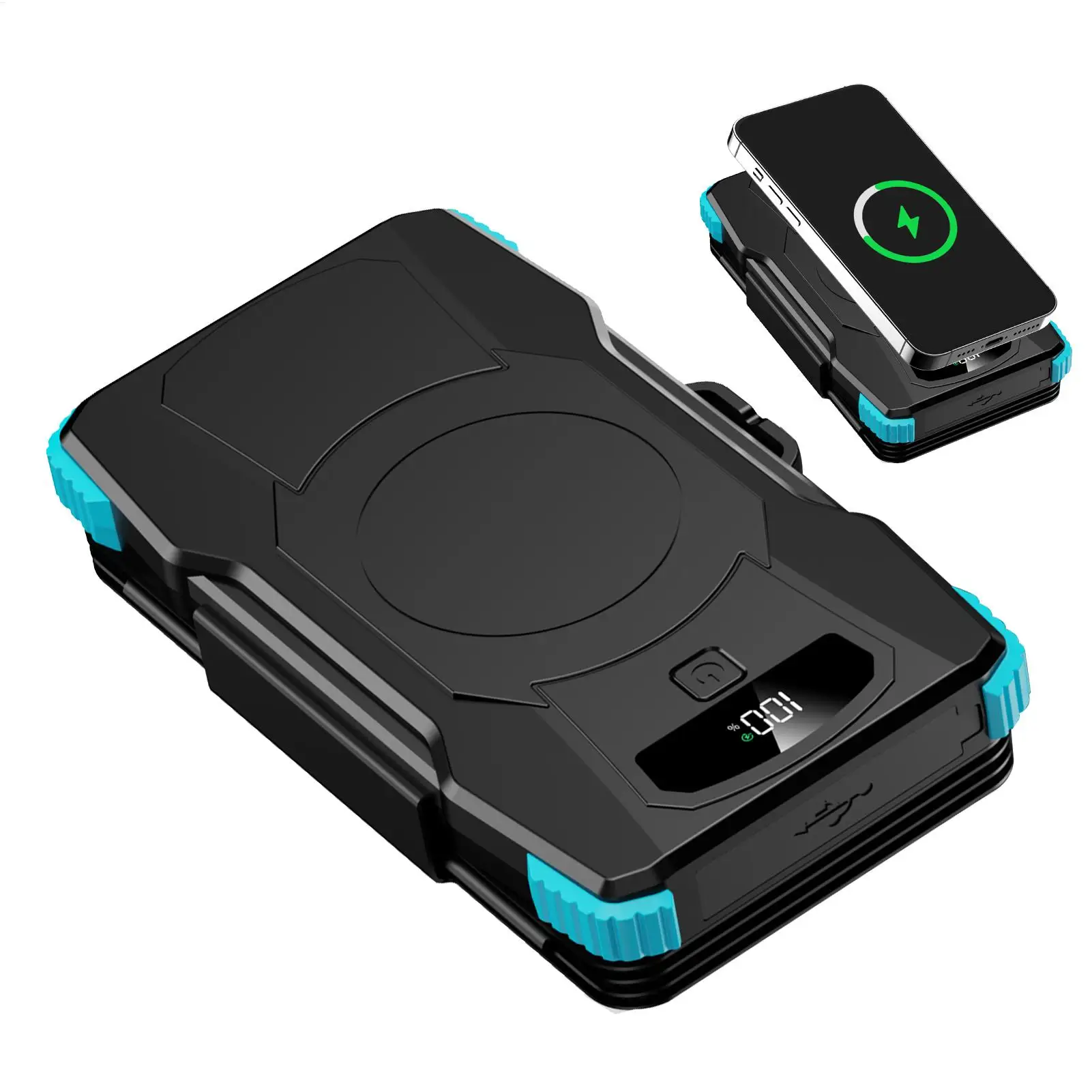 Solar Powered Power Bank 20000mAh Battery Pack With LED Flashlight Solar Phone Charger For Camping Outdoor Home Backup Survival