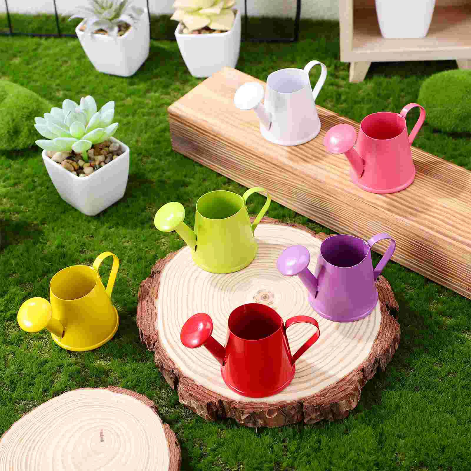6 Pcs Mini Watering Can Kettle Small Dollhouse Scene Decor Simulated Decoration Pot Model Basin