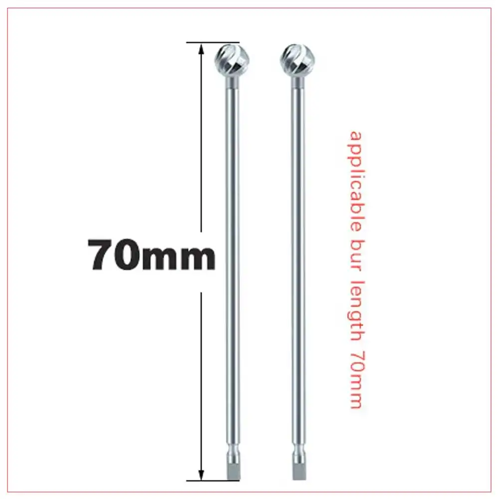 Fresa diamantata in metallo duro da 70 mm di lunghezza 1:2 chirurgia per osteotomia dentale manipolo dritto trapano a forma di palla lunga trapano per ossa in acciaio