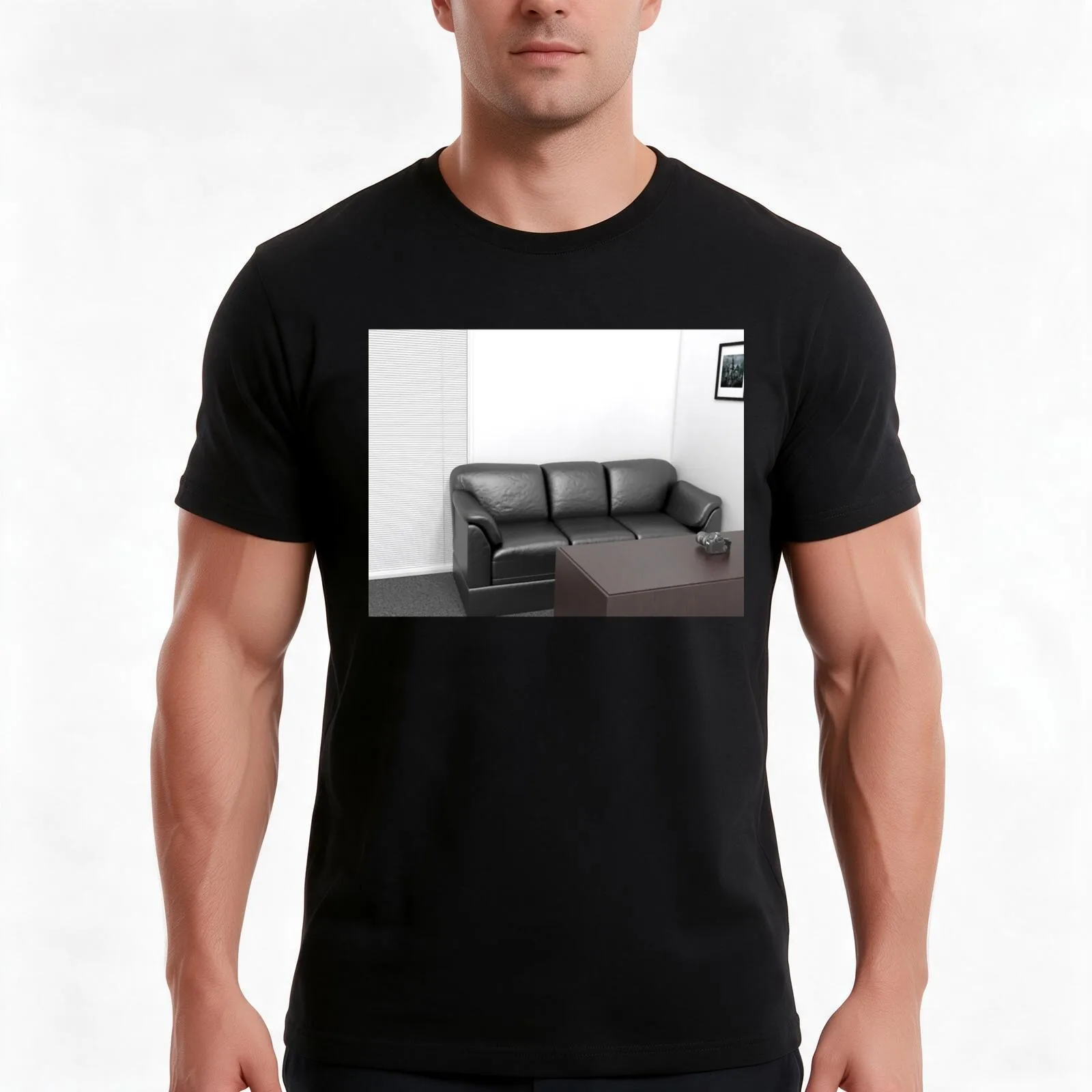 couch-casting T-Shirt, Summer Casual Cotton Tee, Oversized Streetwear Tops, Vintage Graphic Print, Loose Fit Short Sleeve