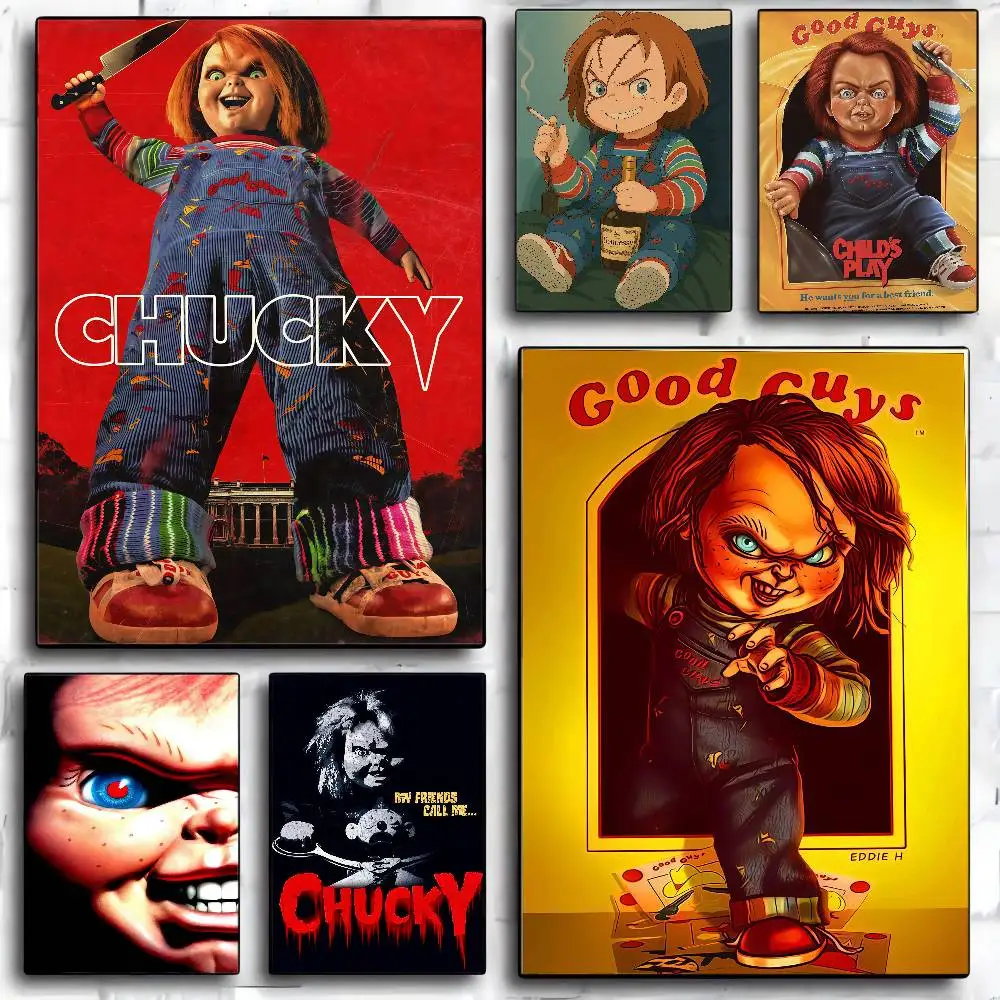 Chucky Horror Movie Whitepaper Poster Waterproof Paper Sticker Coffee House Bar Aesthetic Art Wall Painting