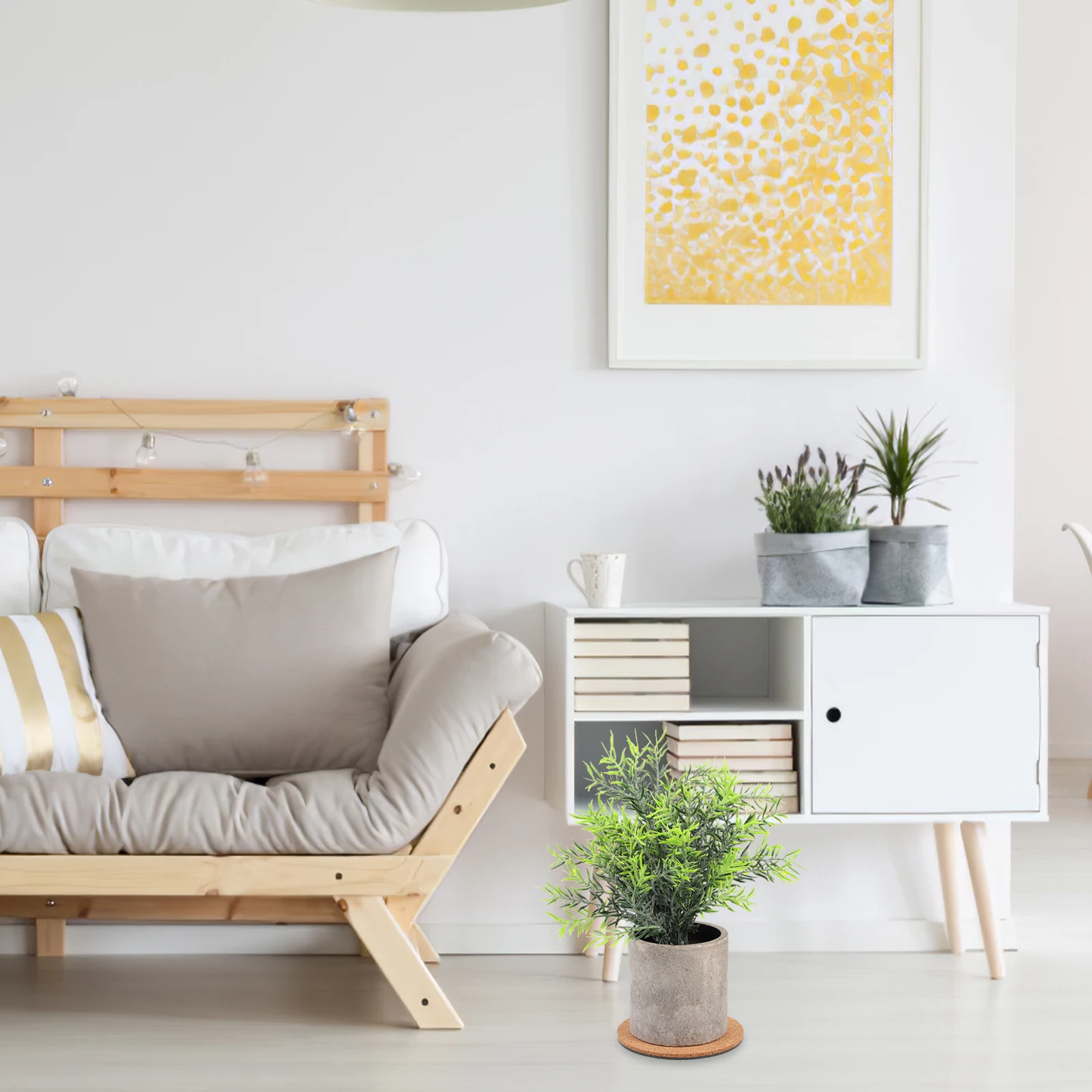 

2Pcs Round Cork Plant Coasters Non-Slip Flowerpot Mat Pads Durable Cork Plant Saucer Cushion for Garden Indoor Use