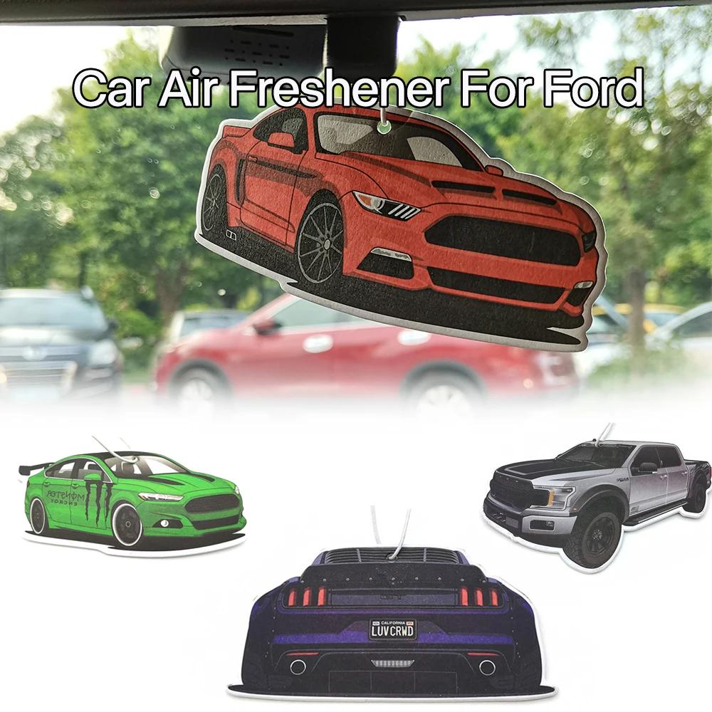 JDM Car Air Freshener Rearview Mirror Hanging Perfume Racing Car Smell Solid Paper For America Muscle Ford Mustang ST RS F150