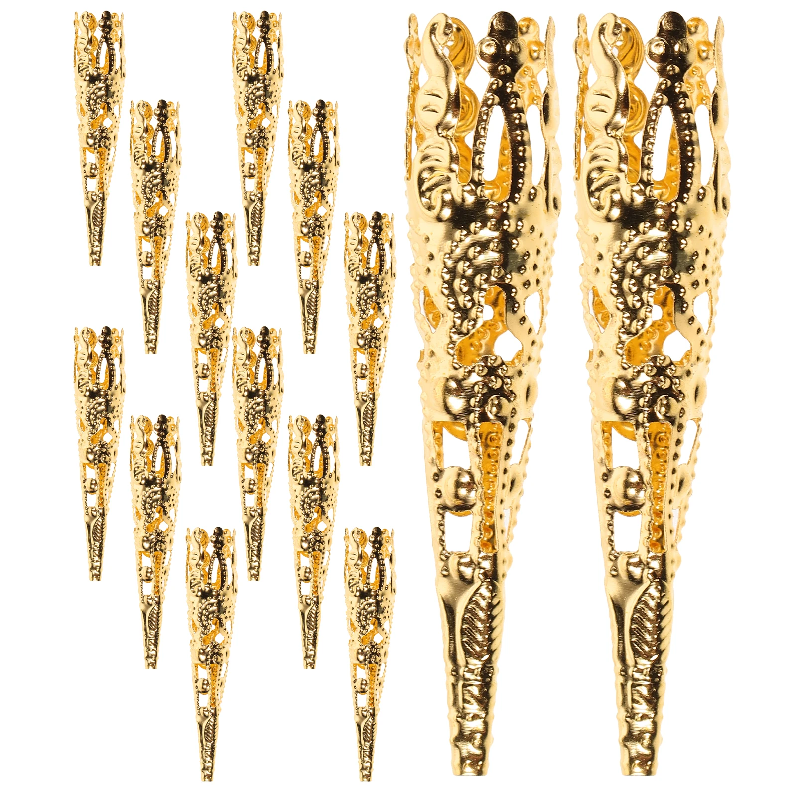 

100pcs Long Trumpet Flower Holder 5-Petal Iron Bead Cones Filigree Caps For Diy Jewelry Making Craft Projects Bead Spacers