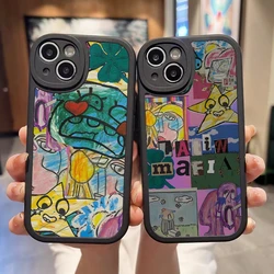 LATIN MAFIA Phone Case for Iphone 15 Pro Max 14 Plus 11 13 Pro 12 X Xr Xs 7 8 Puls Se Lambskin Silicone Soft Cover