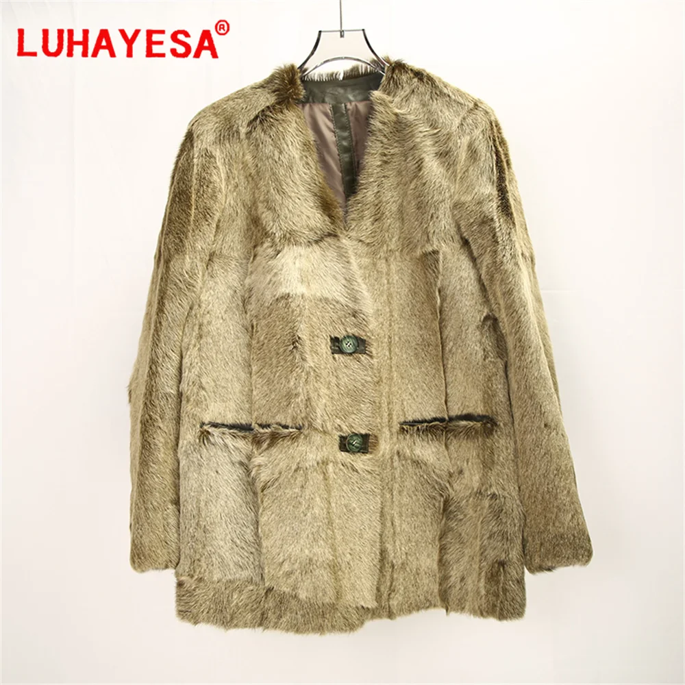 2024 Turkey Goat Fur Coat Women Casual Daily Real Fur Jacket Genuine Leather Original Ecology Fur Outfits