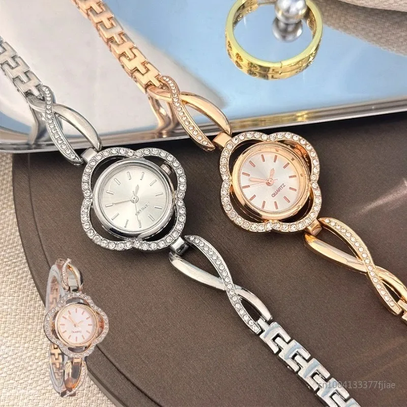 

Женские часы-браслет, простые модные кварцевые часы, повседневные водные бриллиантовые циферблаты, роскошные женские подарочные наручные часы, дропшиппинг 2025