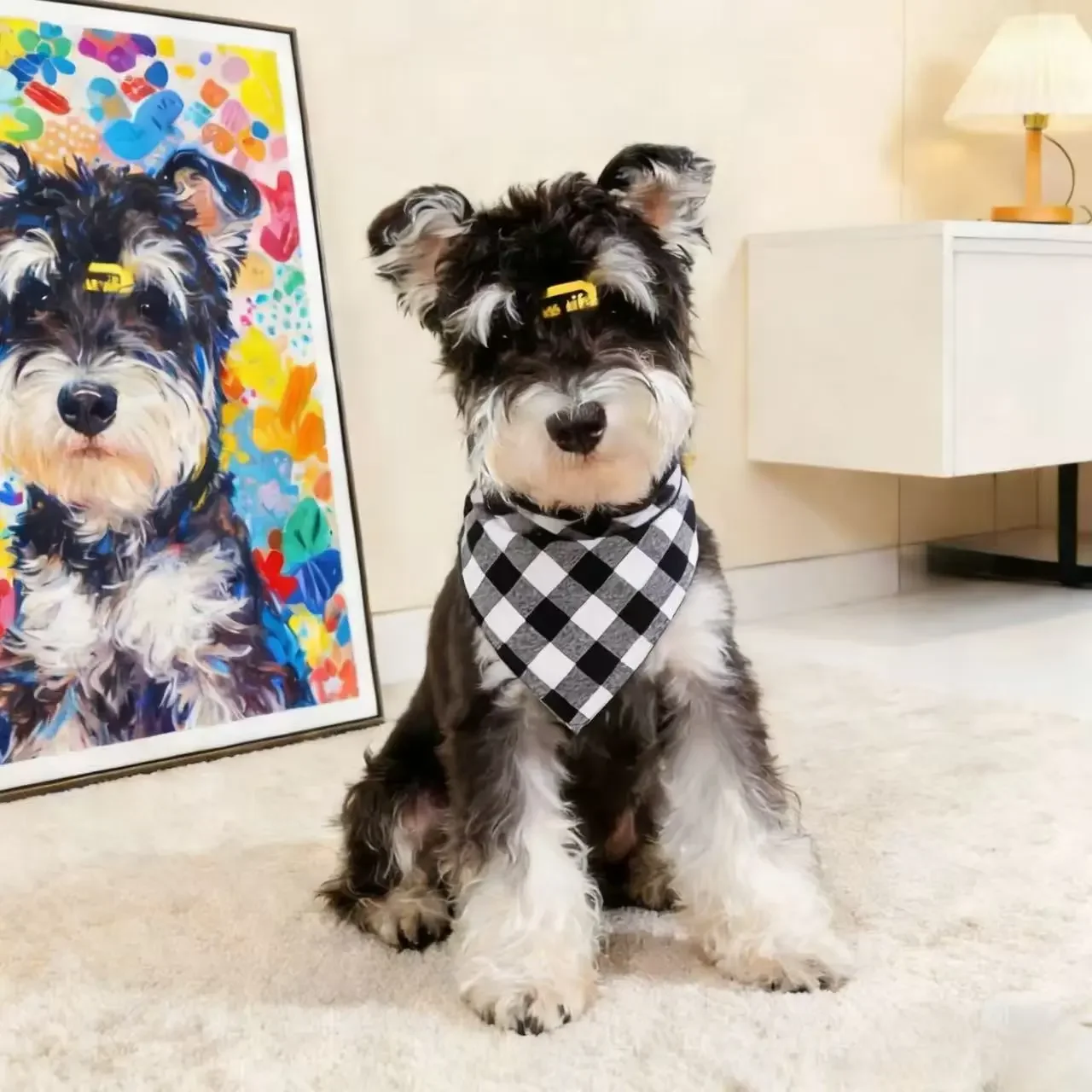 Soft Washable Plaid Pet Scarf Set, 2 Pieces, Suitable for Dogs and Cats, Perfect for Birthday Parties and Special Occasions