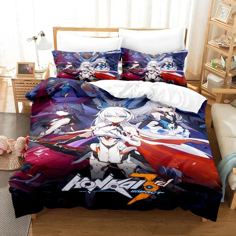 

Game Honkai Impact 3 Bedding Set Single Twin Full Queen King Size Bed Set Adult Kid Bedroom Duvetcover Sets Anime 2025