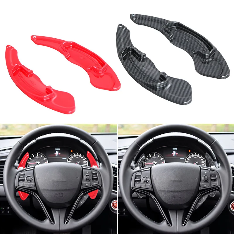 Carbon Fiber Car ABS Steering Wheel Shift Paddle Shifter Trim For Honda Spirior Accord Odyssey Avancier Acura CDX MDX  ILX UR-V