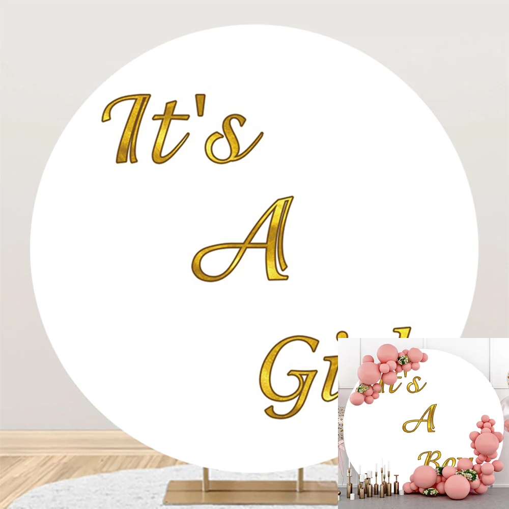 

Customize Circle Background White Solid Color Wedding Birthday Event Party Decoration Banner Round Photography Backdrops