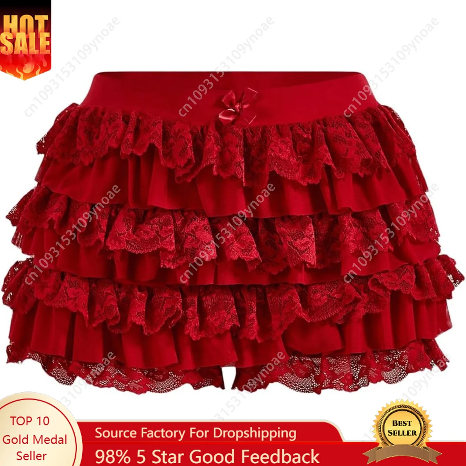 

Vintage Lace Bloomers Cute Women Ruffle Shorts Lolita Clothing Elastic Waist Bowknot Pants Y2k Cake Culottes Cosplay Party