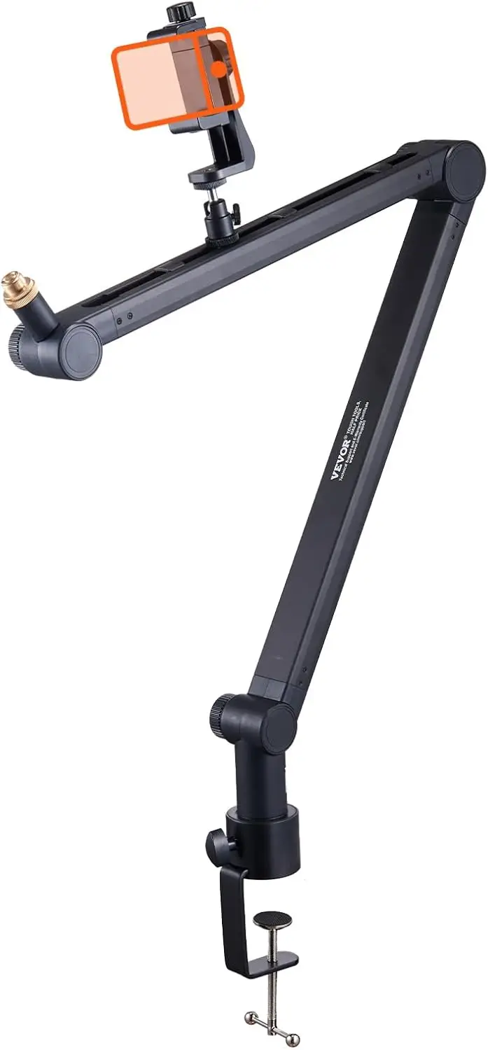 Microphone Boom Arm with Desk Mount, 360° Rotatable, Adjustable Mic Stand with 3/8