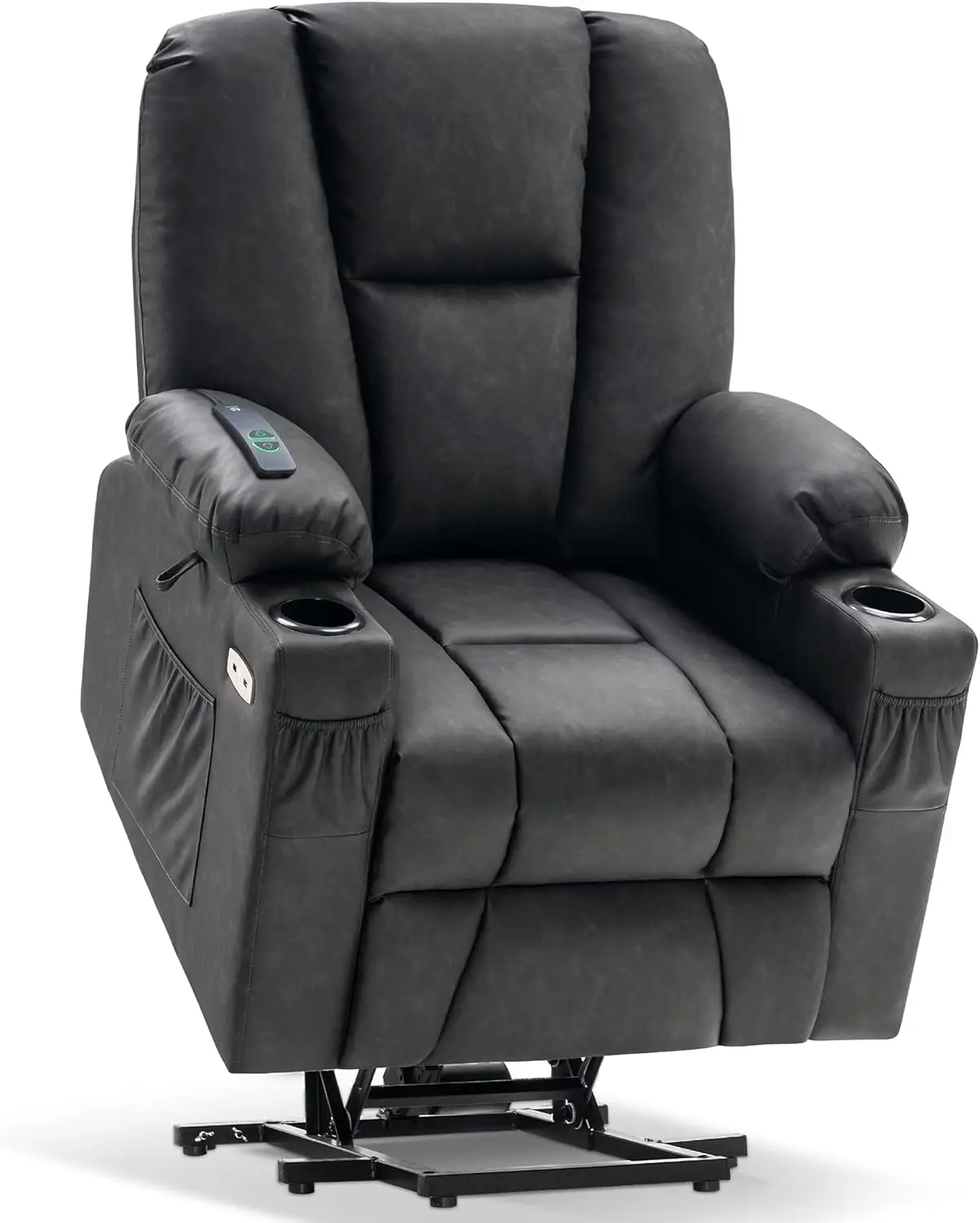 Recliner Chair Sofa with Extended Footrest 3 Positions Hand Remote Control Lumbar Pillow 2 Cup Holders USB Ports