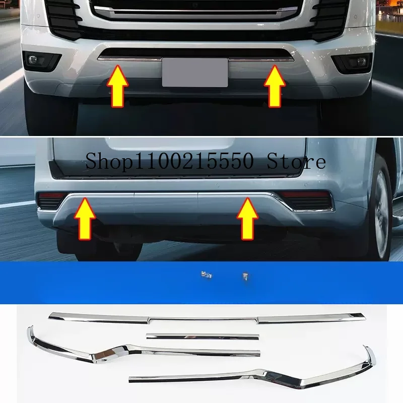 For 2021 2022 Toyota Land Cruiser 300 LC300 FJ300 VXR GXR Exterior Accessories Front and Back bumper Chrome Decorative Strip kit