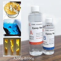 Resina Epoxi 2:1, Pegamento de Alta Adhesión, Endurecedor, Pegamento Cristalino para Manualidades con Resina, Fabricación de Joyería, Secado Rápido, Resina Epoxi Transparente