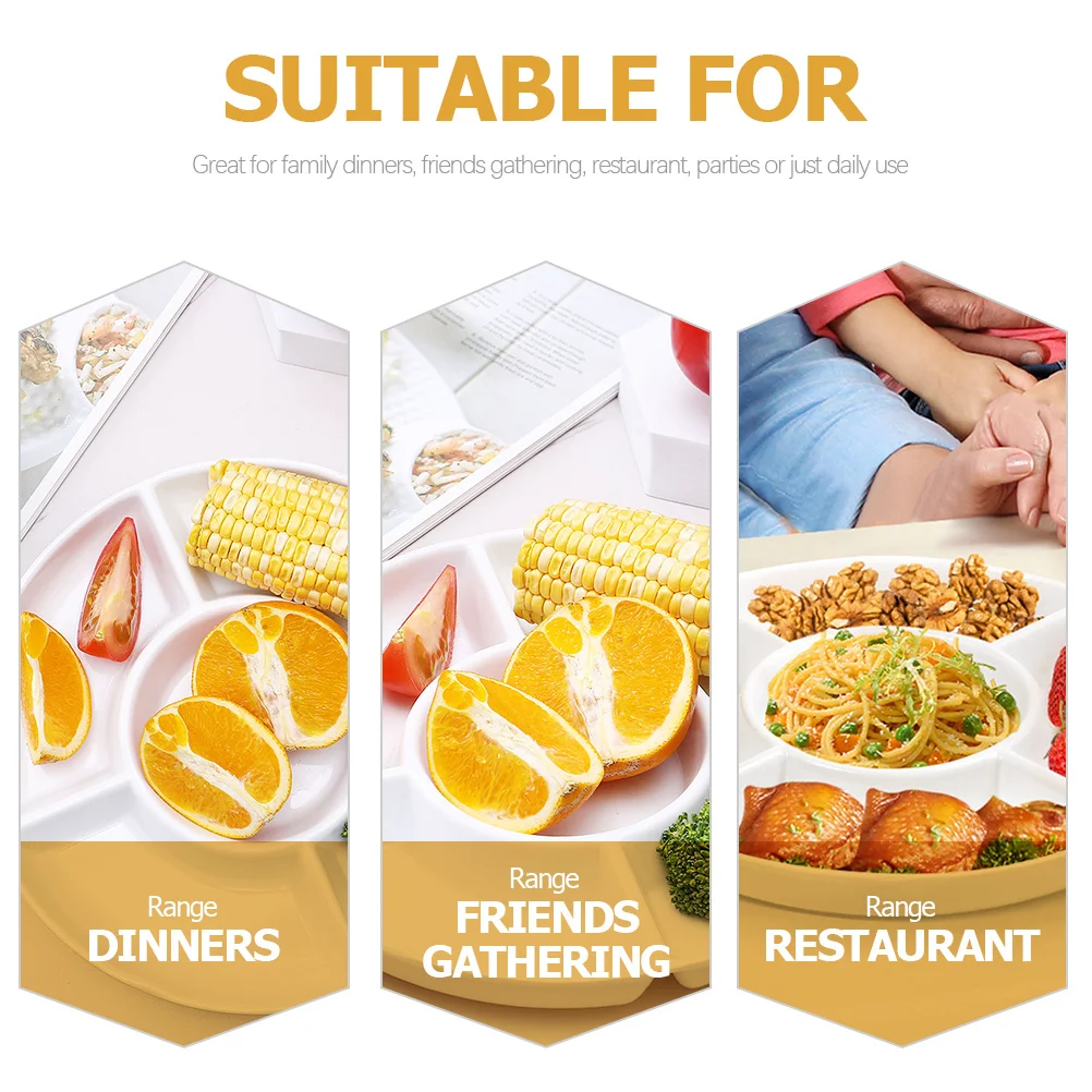 

2pcs 5-Compartment Hot Pot Serving Tray Food Platter For Appetizers Desserts Snacks Fruits Fried Chicken Party Home Kitchen Use