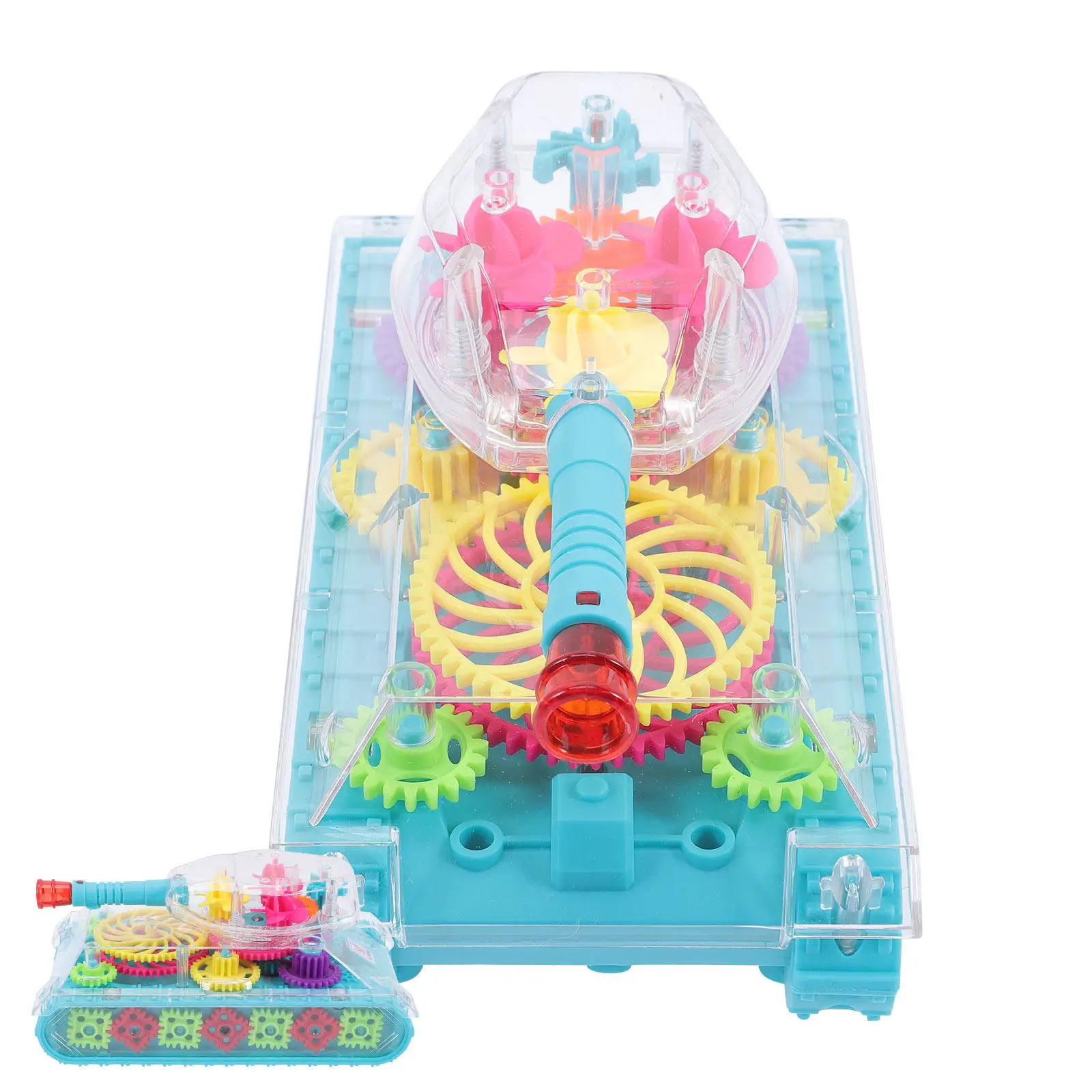 Educational Light Up Gear Tank Car for Children Featuring Bright Lights Imaginative Play Color Recognition and Social