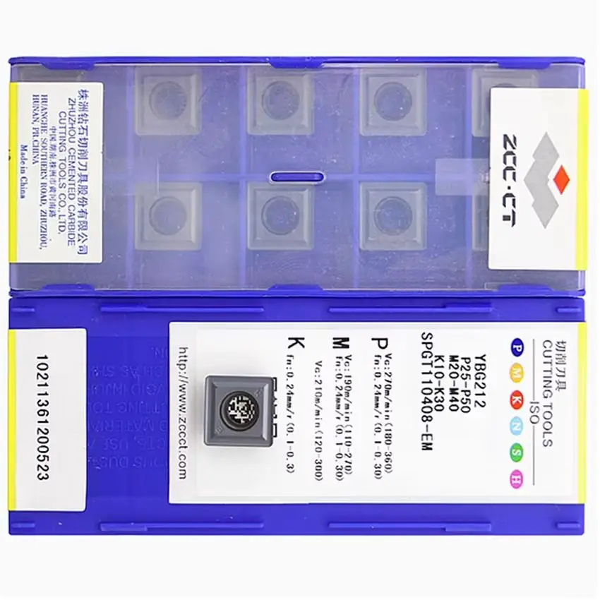 

SPGT110408-EM YBG205/SPGT110408-EM YBG212 SPGT110408-EM ZCC.CT Твердосплавные пластины с ЧПУ, токарные инструменты, U-сверлильные вставки, 10 шт./кор.