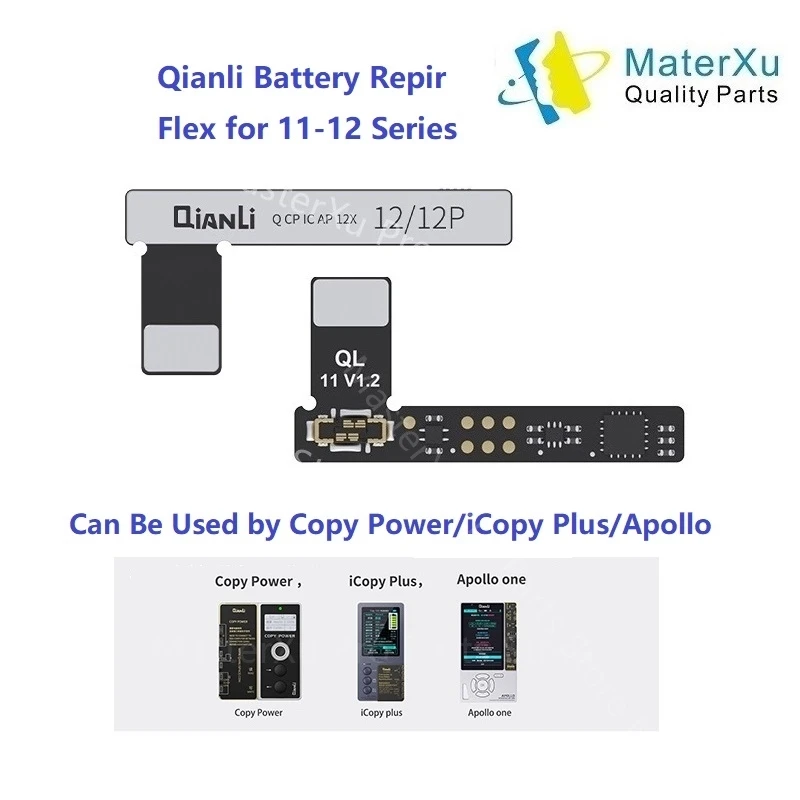 MasterXu Qianli icopy Battery Flex for iPhone 11 12 pro Max Repair Tag Tail On Power Data Cable Tool Kits JC Write Replacement