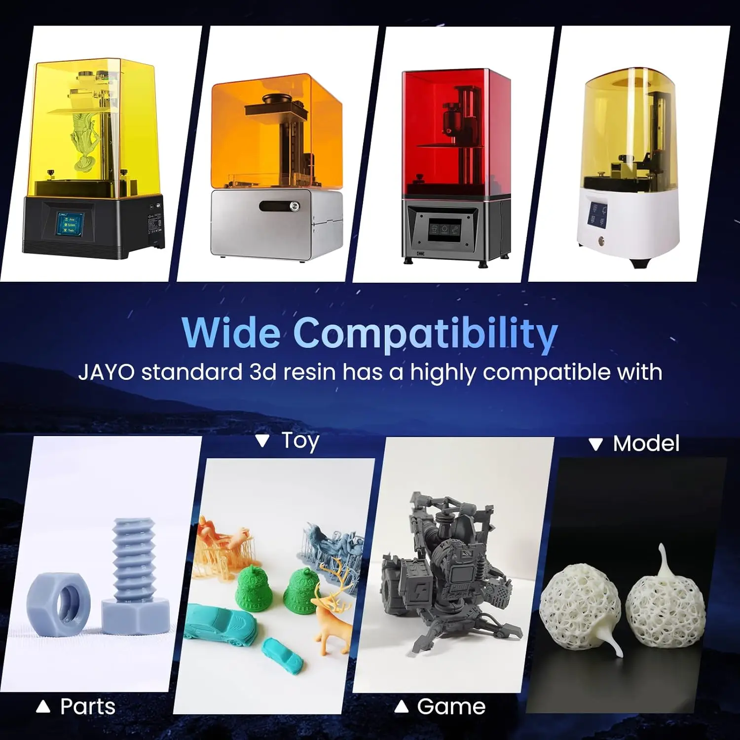 JAYO-Resina de Cura Rápida para Material de Impressão 3D, Padrão, ABS como, Padrão Plus, Lavagem a Água, UV, 405nm