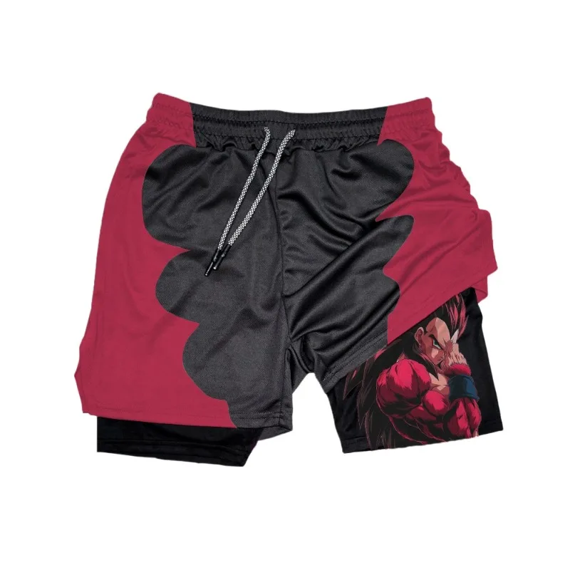 

Dragon Ball Z Goku Rose Graphic Double Layer Shorts 2026 Summer Breathable Quick Dry Oversized Casual Shorts for Men Women Kids