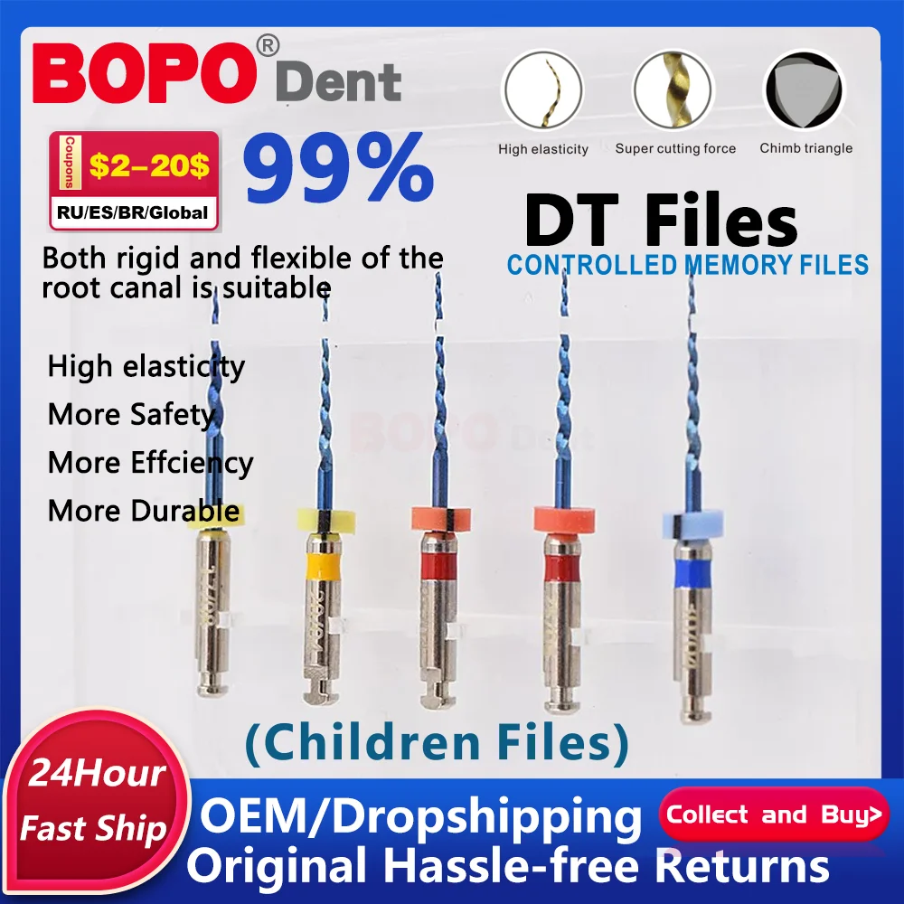 

Dental Niti Heat Activation Endo Files Pediatric Files for Children Root Canal Treatment 16mm Baby Files Endomotor Endodotic