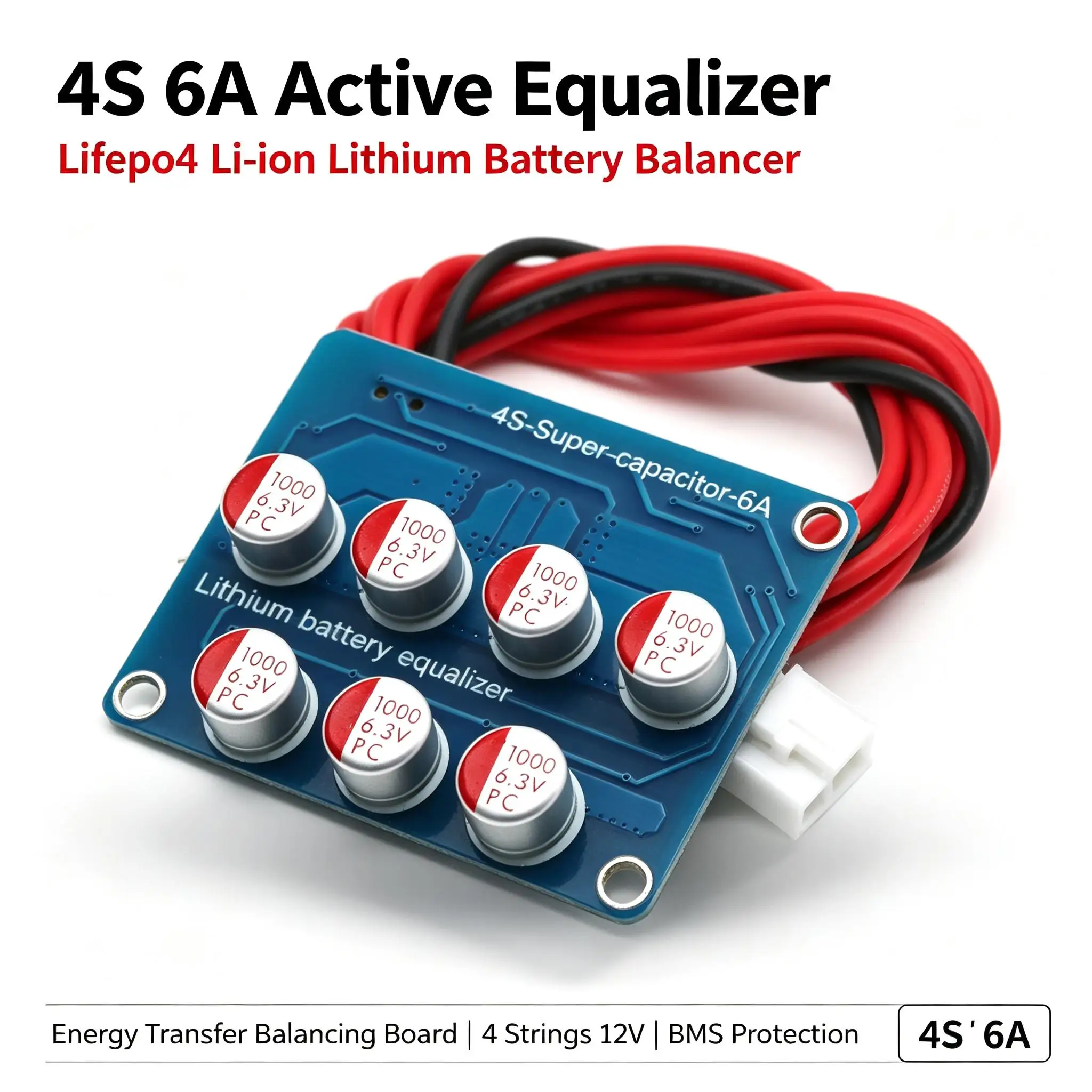 DYKB 4S 6A Battery Balancer Active Equalizer Lifepo4 LiIon Lithium Energy Transfer Balancing Board FOR 4 Strings 12V BMS Protect