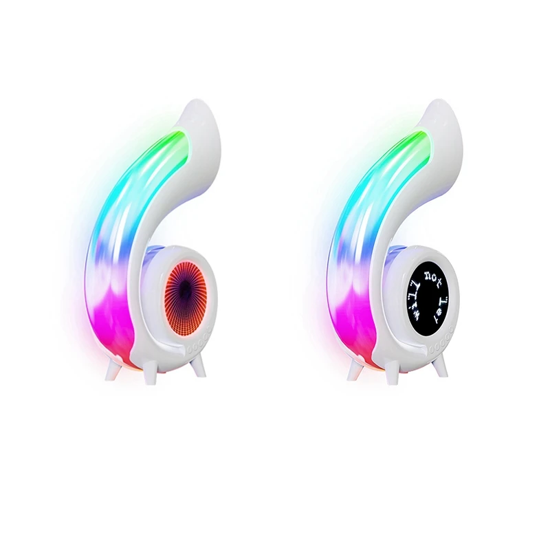 

Mini Conch Wireless Atmosphere Lamp Touch To Adjust Lighting RBG Desktop Lamp Wireless Bluetooth Speaker Alarm Clock