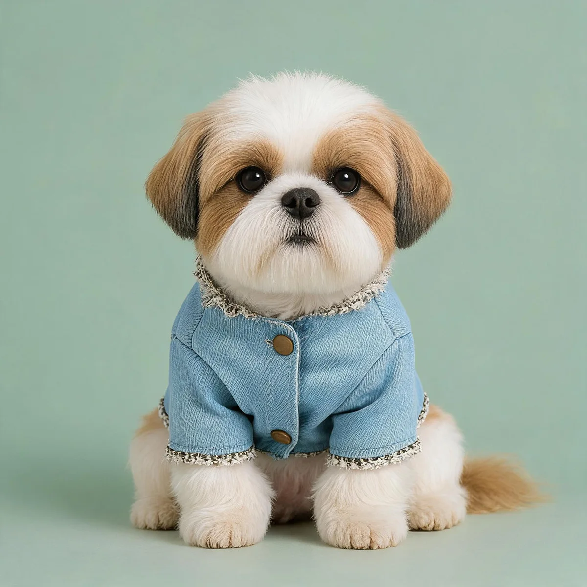 Pet Autumn and Winter Denim Coat Small Dog Embroidery Coat Dog Clothes for Small Dogs Puppy Clothes