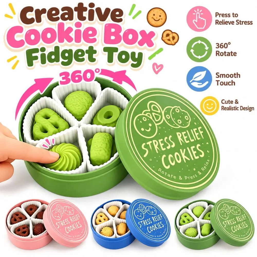 Finger Button Cookie Key Cap Clicker 360° Rotatable Pressable Keyboard Clicker Stress Relief Simulation Steamed Buns Gifts