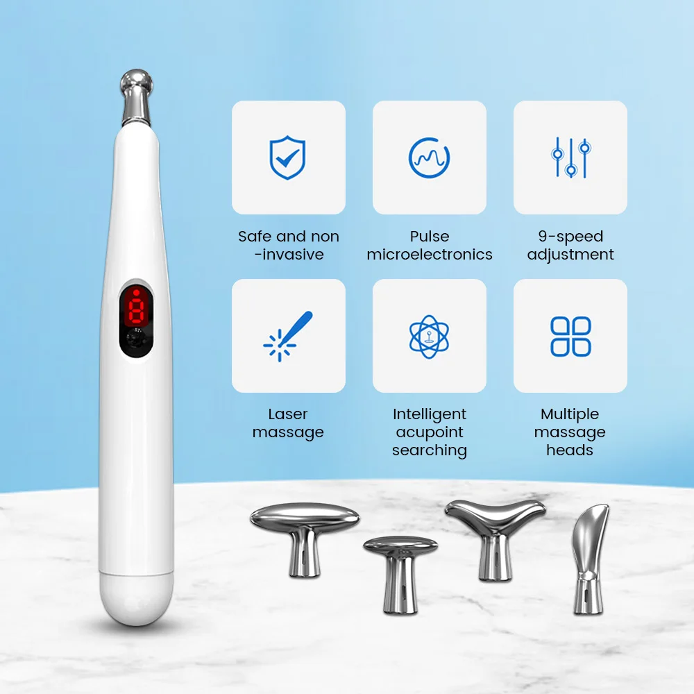 Electric Acupuncture Pen Tens Massage Meridian Energy Laser Therapy Pen Pain Relief Mini Stimulation Massager Physiotherapy Tool