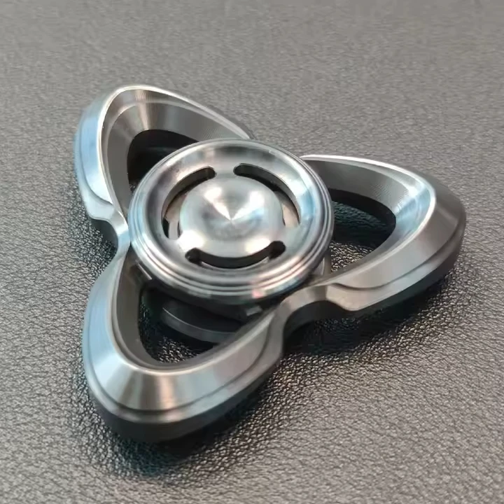 Jouets Fidget Spinner Fidgeting, en acier inoxydable, en forme de trèfle, jouet rotatif, effet d'illusion, EDC, Anti-Stress, sensoriel, tdah
