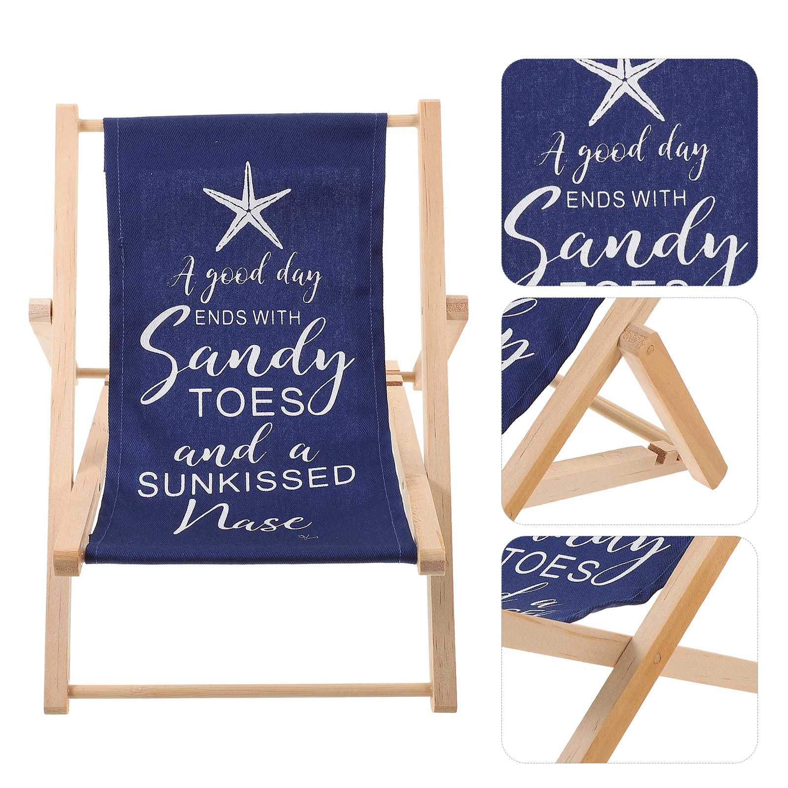 Elegant strandstoel decorstuk Premium hout en textiel bouwen multifunctionele decoratie voor woonkamer studeerkamer kantoortafel display