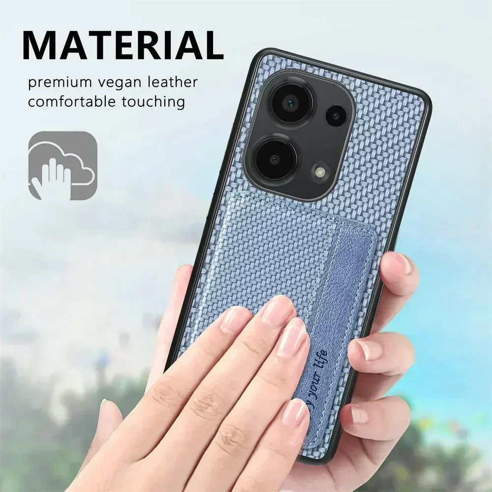 Skórzane etui na karty z technologią RFID do telefonów Motorola Moto Edge 60 Pro, 50 Fusion, 50 Neo, 70 Fusion, G86 Power, G85, G66J, G57, G56, G34, G37, G77 5G. — zdjęcie produktu 6