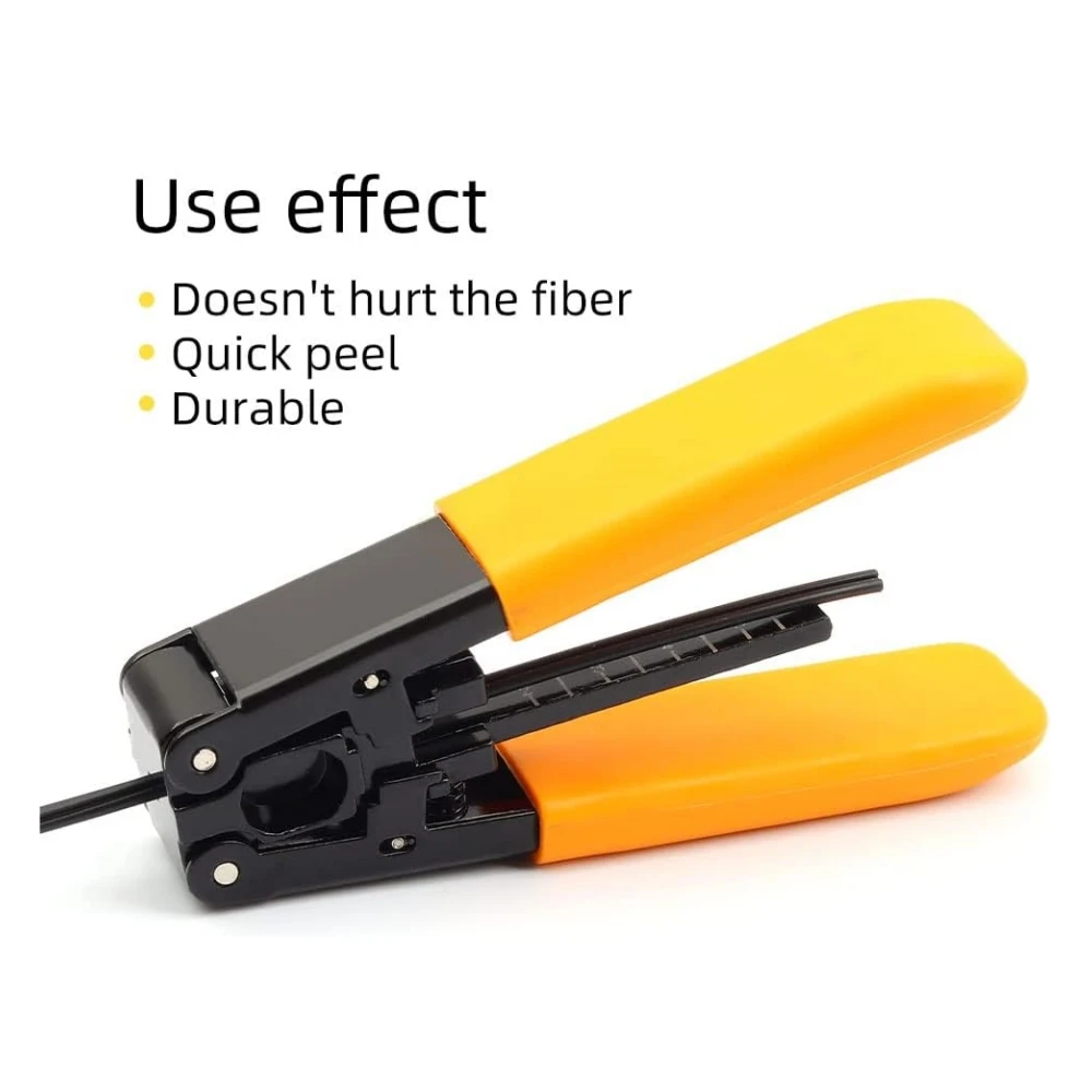 Natalink FTTH Optical Fiber Tool Kit With Fiber Drop Cable Stripper 3-port Hole CFS-3 Stainless Steel Stripping Kevlar Scissors