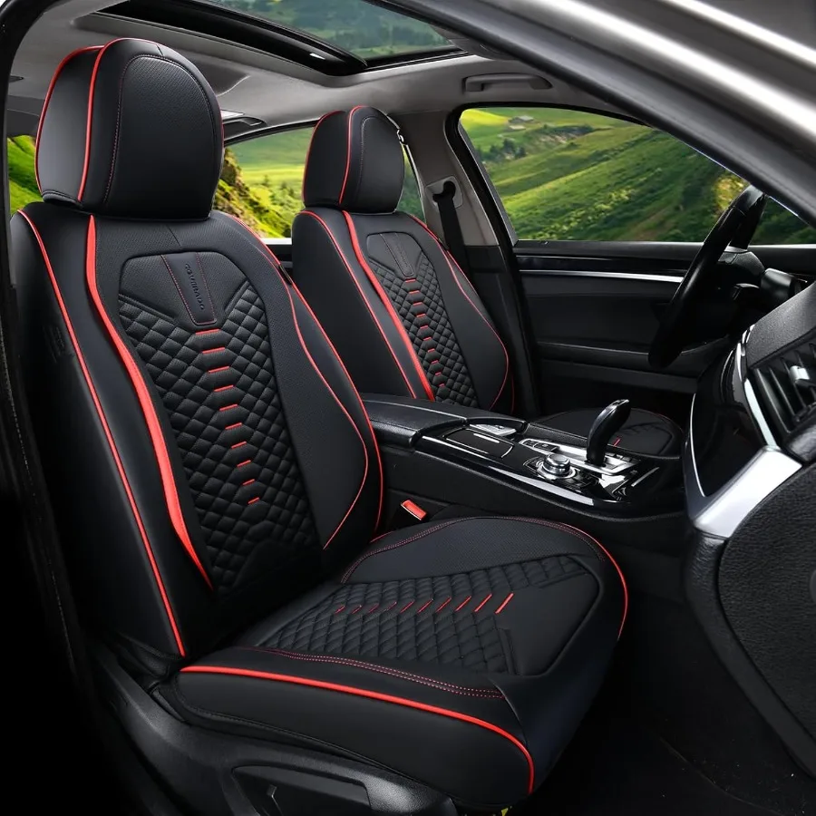 

Чехлы на сиденья Полный комплект Водонепроницаемые кожаные чехлы на сиденья из наппа для автомобилей 5-местные универсальные защитные чехлы на автомобильные сиденья Черные чехлы на автомобильные сиденья