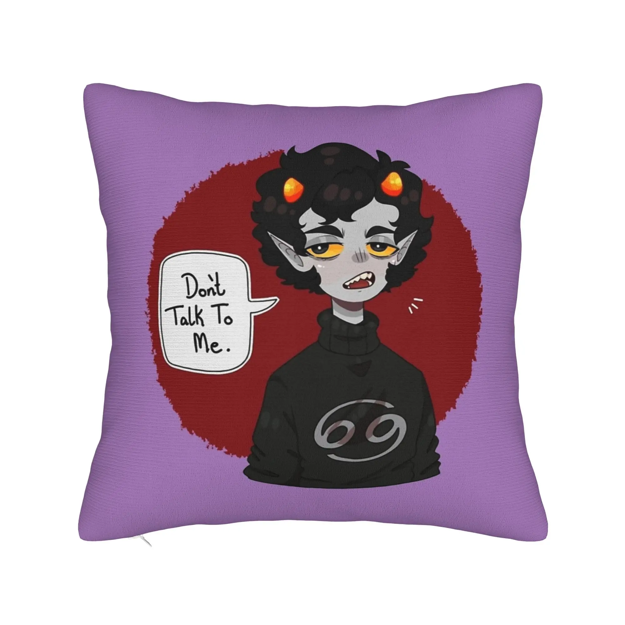 Homestuck Karkat Vantas Dont Talk To Me Pillow Cover  Kawaii Pillow Case For Sofa Bedroom Home Decor Comfy Cushion Cover