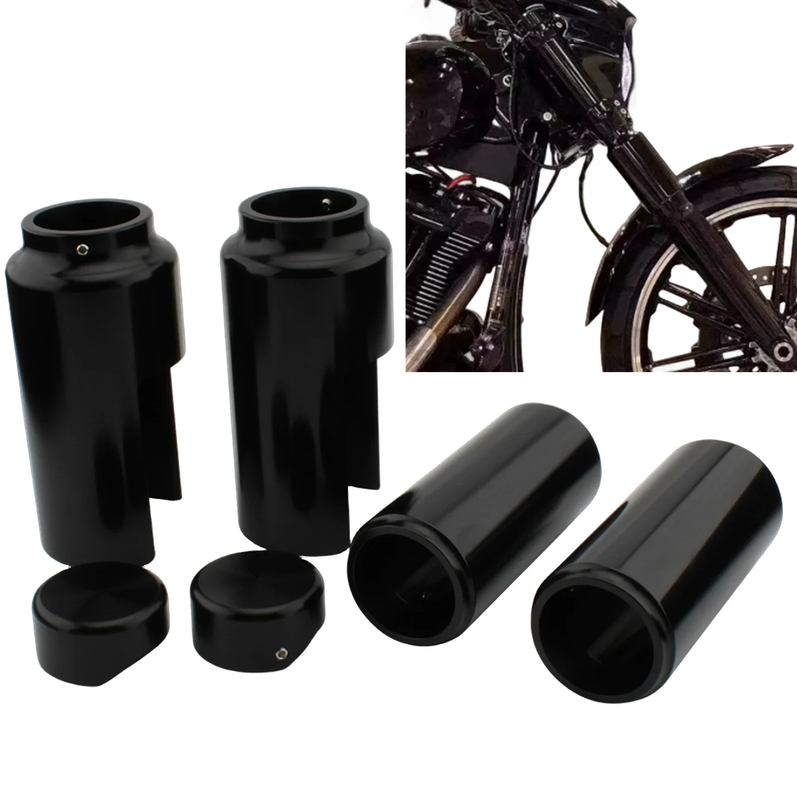 

Pop Motorcycle Upper + Lower Fork Shock Absorber Cover Guard Tube Caps For Harley-Davidson Softail Breakout FXBR FXBRS 2018-2023