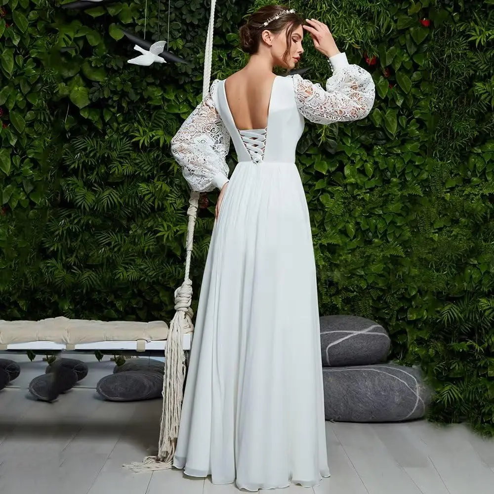 homdor платья подружки невесты с длинными рукавами шифоновое платье для выпускного вечера длинное кружевное свадебное платье с аппликацией V-образным вырезом вечерние платья с разрезом