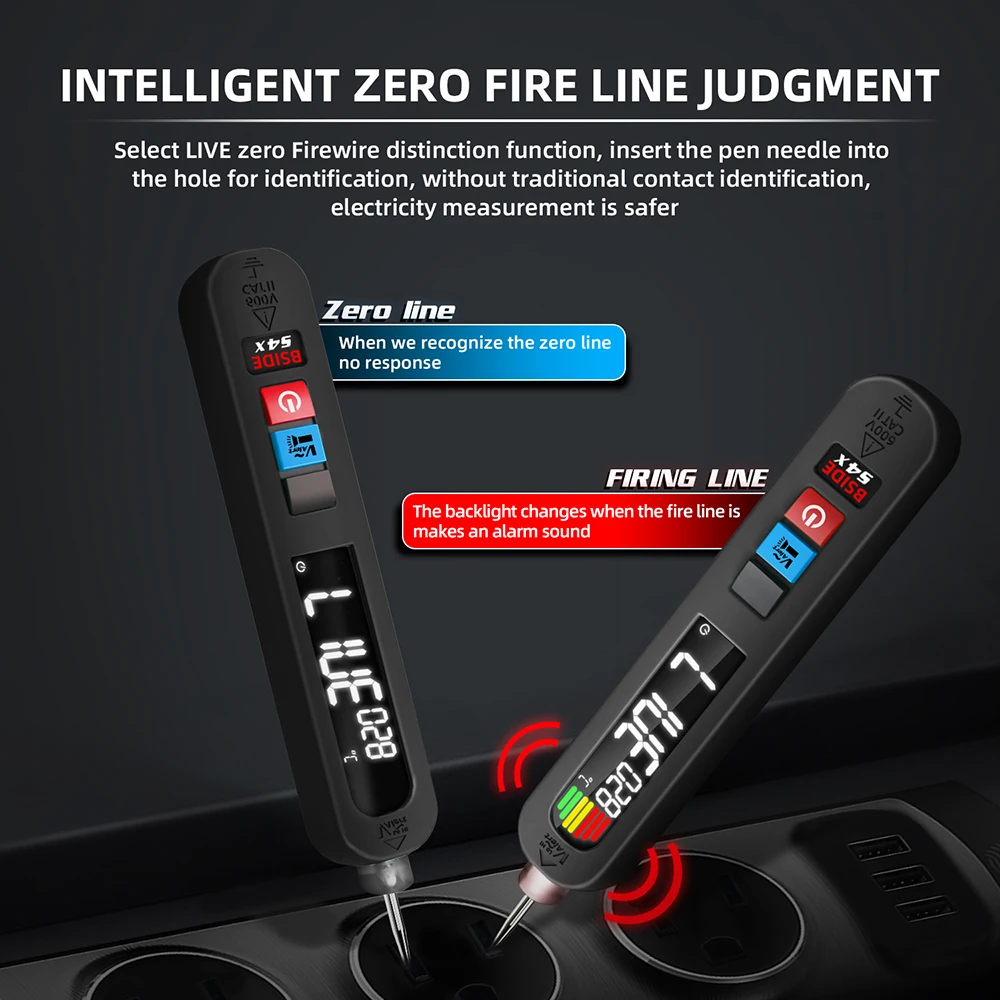 Imagem -04 - Bside-tensão Tester Pen sem Contato Detecção Vazamento Fio Vivo Breakpoint Finder Instrumento Elétrico Portátil S4x 12v300v