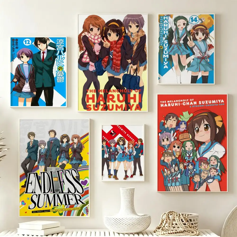 IP Haruhi Suzumiya Poster Poster Multiple Sizes  frameless Creamy Style Wall Art Home Decor For Living Room Bedroom gift
